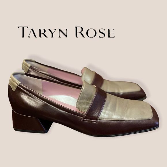 Taryn Rose Two Tone Leather Slip-on Loafers 39 - Picture 1 of 7